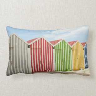 Coussin Rectangle Huttes colorées sur la plage