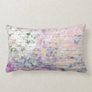 Coussin Rectangle Hydrangea Floral rose Pays Bois Vintage