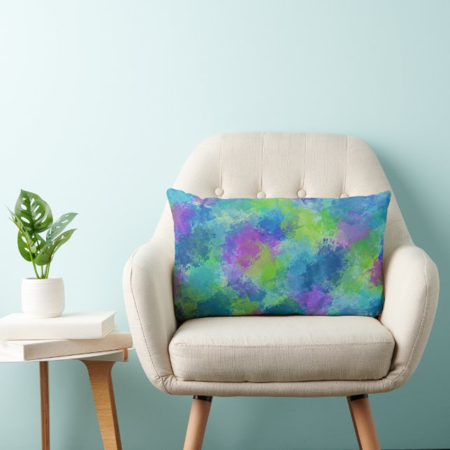Coussin Rectangle Hydrangée Abstraite (Chaise)