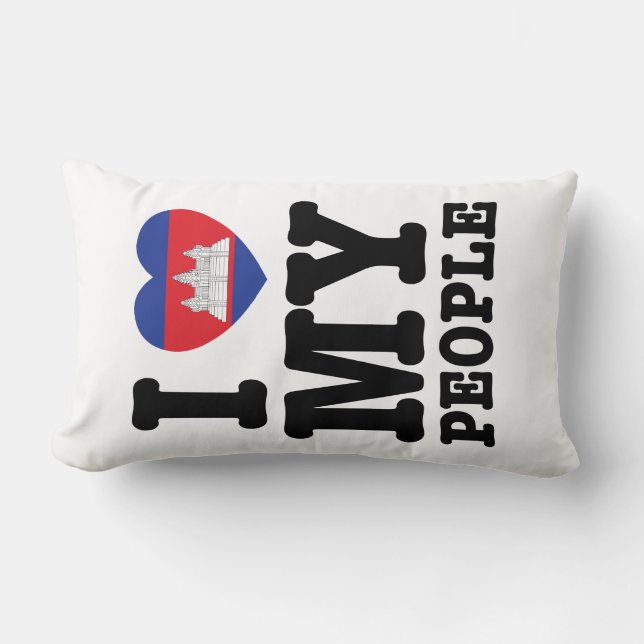 Coussin Rectangle I Heart (Love) My Khmer People (Recto)