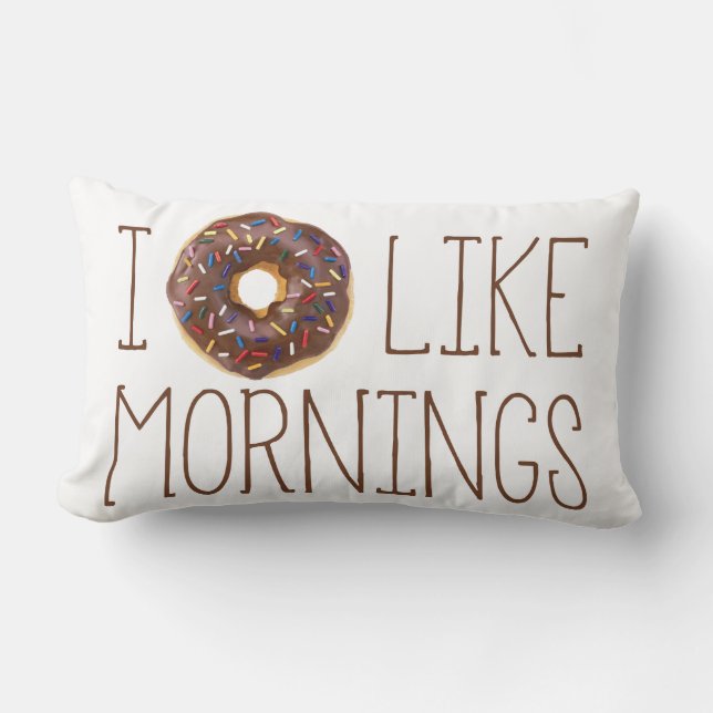 Coussin Rectangle I le beignet aiment des matins (Recto)