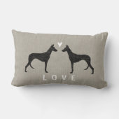 Coussin Rectangle Ibizan Hound Silhouettes Love (Verso)
