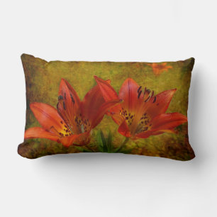Coussin Rectangle Icône Lily de l'Ouest rouge des Prairies texturée