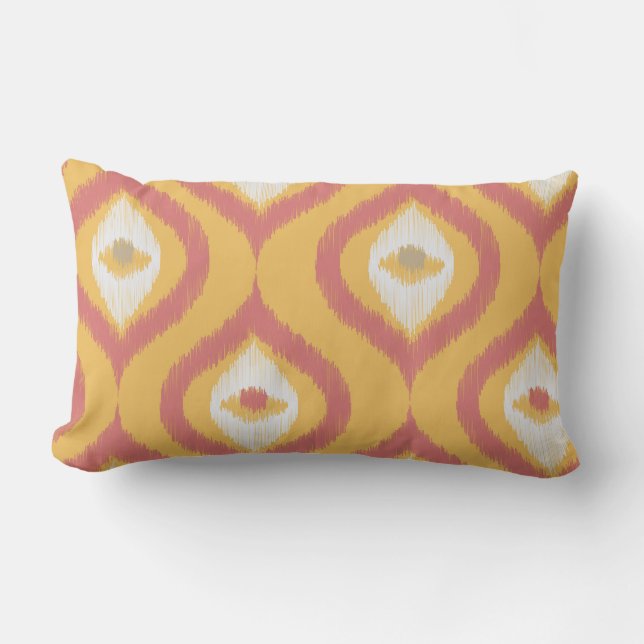 Coussin Rectangle Ikat Series Ogee Orange (Recto)