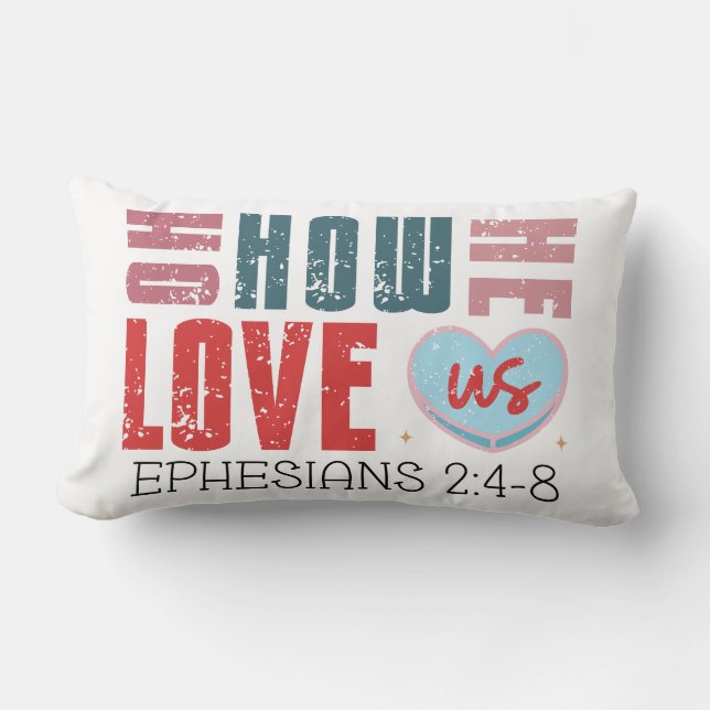 Coussin Rectangle Il nous aime" Ephésiens 2:4-8 Foi (Recto)