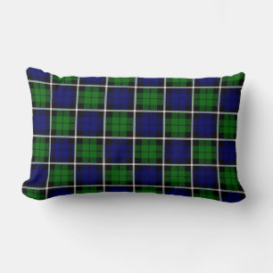 Coussin Rectangle Île verte/bleue Plaid blanc et noir rayé