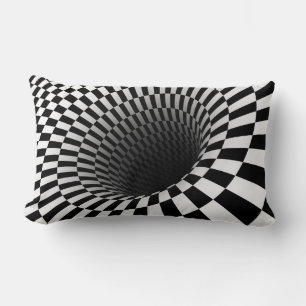 Coussin Rectangle Illusion optique VORTEX À DAMIERS LARGE