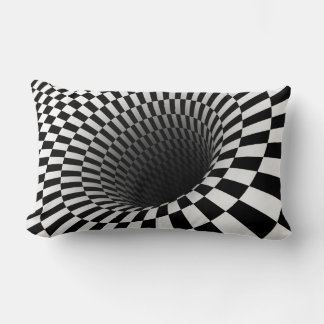 Coussin Rectangle Illusion optique VORTEX À DAMIERS LARGE