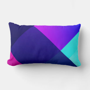 Coussin Rectangle Illustration à damiers violet et noir
