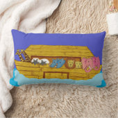 Coussin Rectangle Illustration Arche de Noé Rainbow Funny Elephant (Couverture)