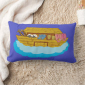 Coussin Rectangle Illustration Arche de Noé Rainbow Funny Elephant (Couverture)