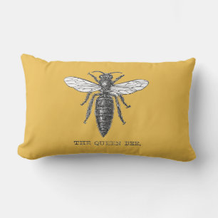 Coussin Rectangle Illustration d'antiquité de l'insecte de la reine