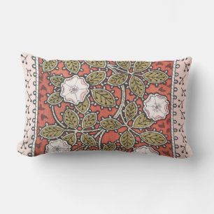 Coussin Rectangle Illustration de fleur d'art de rose sauvage vintag