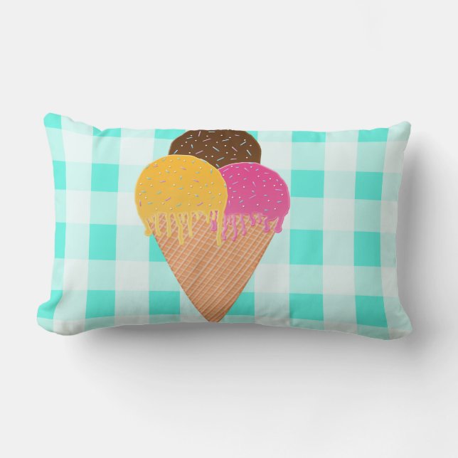 Coussin Rectangle Illustration de glace colorée (Recto)