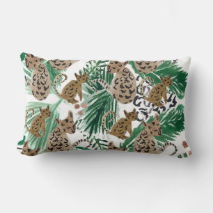 Coussin Rectangle Illustration de jaguar à l'aquarelle Impression d'