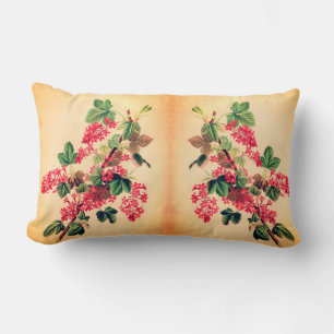 Coussin Rectangle Illustration de la botanique Vintage Red Currant