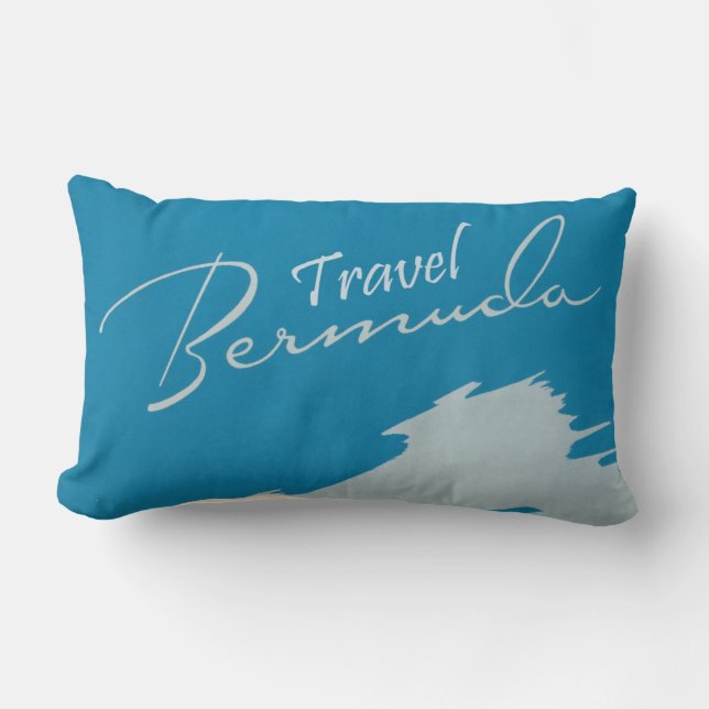Coussin Rectangle Illustration de l'art de voyage des Bermudes vinta (Recto)