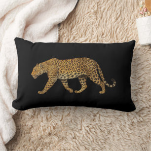 Coussin Rectangle Illustration de Léopard de Marche majestueuse