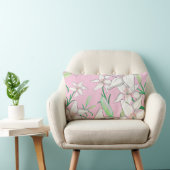 Coussin Rectangle Illustration de lys blancs sur fond rose (Chaise)