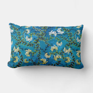 Coussin Rectangle Illustration du motif Floral bleu vintage