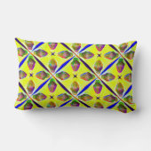 Coussin Rectangle Illustration graphique à motif jaune vif (Verso)