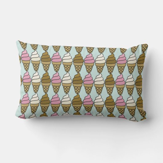 Coussin Rectangle Illustration Ice Cream Cone Pastel (Verso)