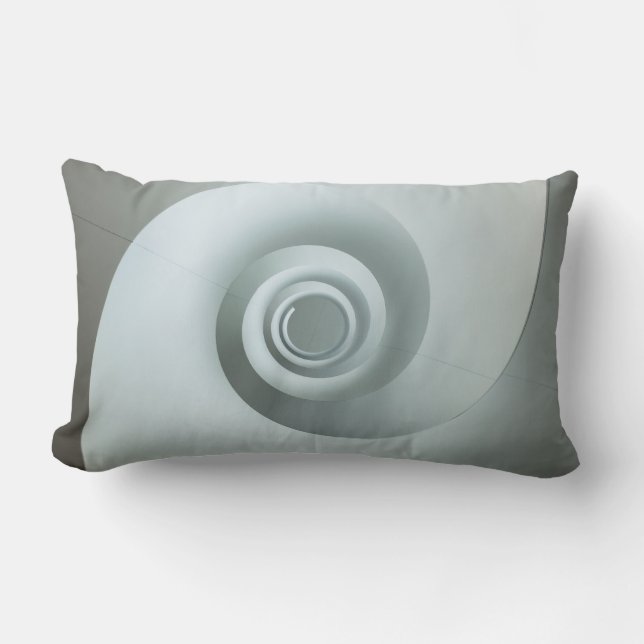 Coussin Rectangle Illustration spirale blanche et grise (Recto)