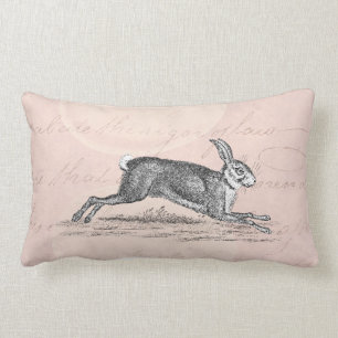 Coussin Rectangle Illustration vintage de lapin de lièvres - lapins