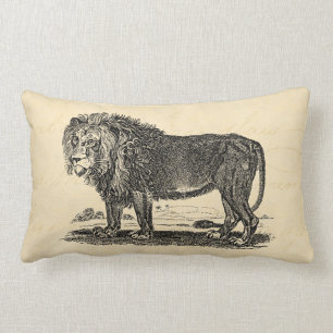 Coussin Rectangle Illustration vintage de lion - animal de