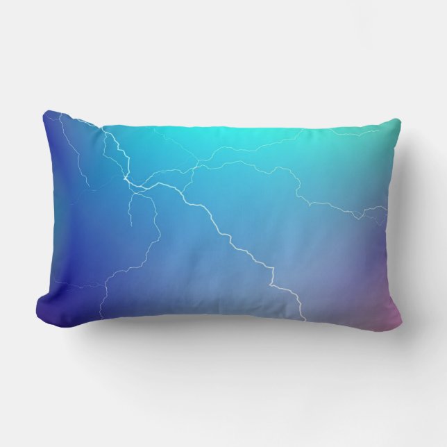 Coussin Rectangle Image au néon rose turquoise lumineuse abstraite (Recto)