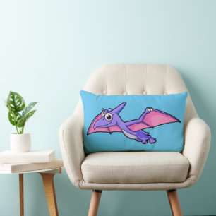 Coussin Rectangle Image Mignonne D'Un Ptérodactyle Volant.