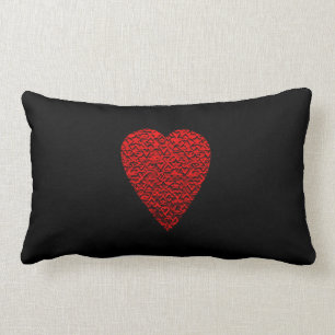 Coussin Rectangle Image rouge lumineuse de coeur