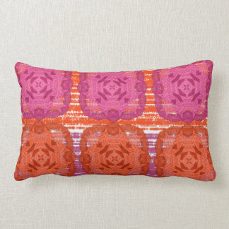 Coussin Rectangle Impression Carré à mélange orange rose chaud class