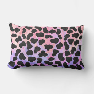 Coussin Rectangle Impression Dalmatien noir et rose