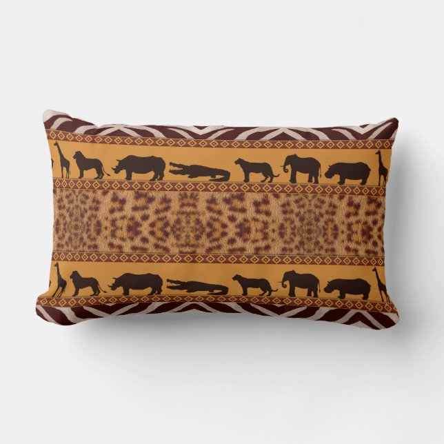 Coussin Rectangle Impression d'animal de motif de jaguar tribal afri (Recto)