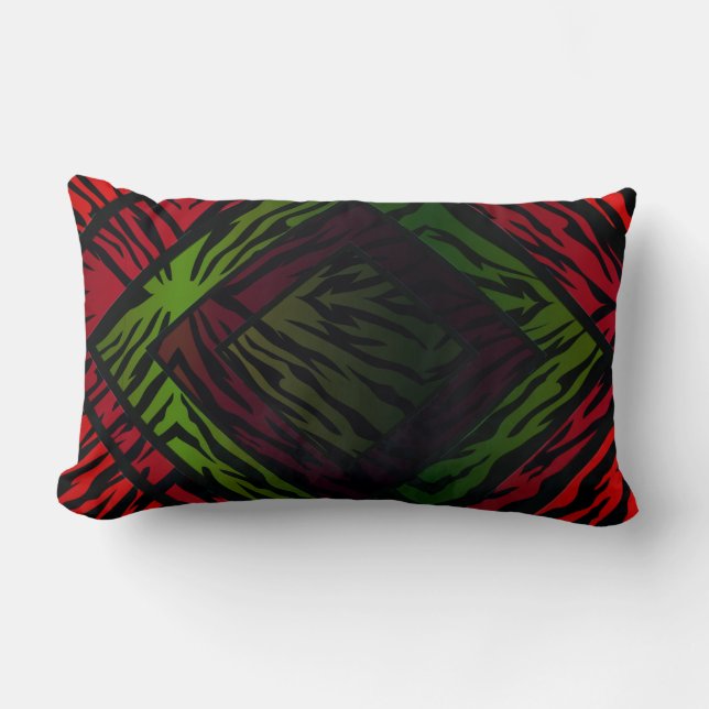 Coussin Rectangle Impression d'animal de tigre arc-en-ciel géométriq (Recto)