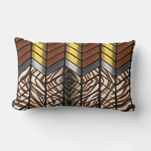 Coussin Rectangle Impression d'animal de Tigre Blanc à Chevron Zigza
