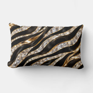 Coussin Rectangle Impression d'animal en cristal de zèbre de luxe