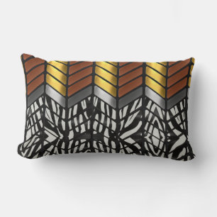 Coussin Rectangle Impression d'animal zèbre à chevron zigzag moderne