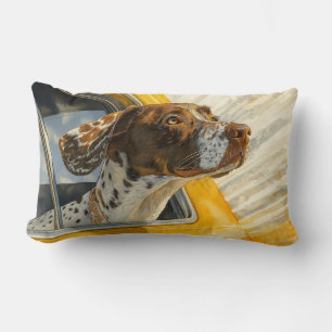 Coussin Rectangle Impression d'art Chien Tacheté en Promenade en Voi