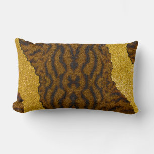 Coussin Rectangle Impression de cuir de tigre jolie avec paillettes