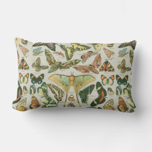 Coussin Rectangle Impression de motif de papillon de nuit vintage