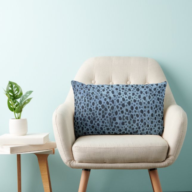 Coussin Rectangle Impression de poisson bleu et noir (Chaise)