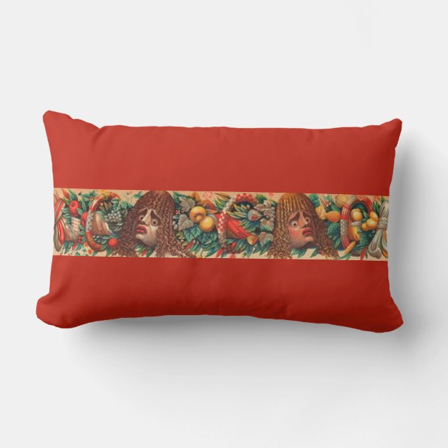 Coussin Rectangle impression de têtes étranges (Recto)