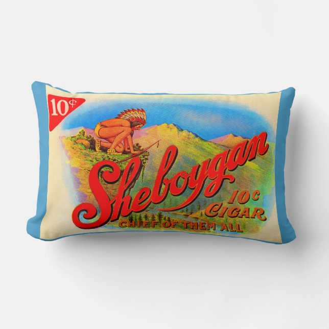 Coussin Rectangle Impression étiquette de cigares Sheboygan dans les (Recto)