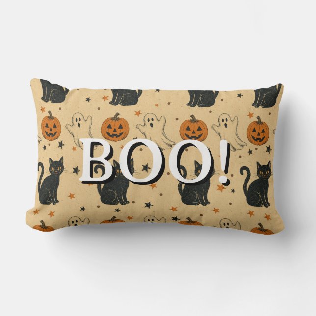 Coussin Rectangle Impression générale Halloween vintage  (Recto)