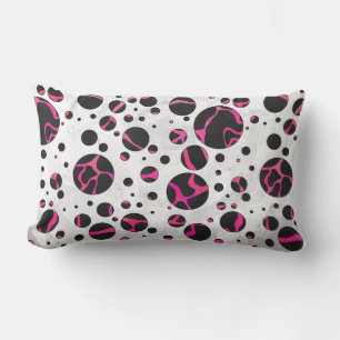 Coussin Rectangle Impression girafe rose vif et noir