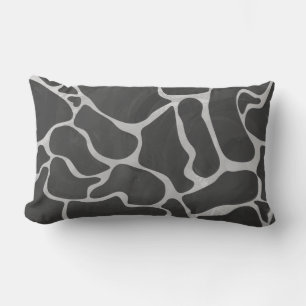 Coussin Rectangle Impression Giraffe noir et gris clair