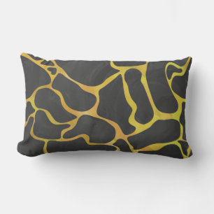 Coussin Rectangle Impression Giraffe noir et jaune