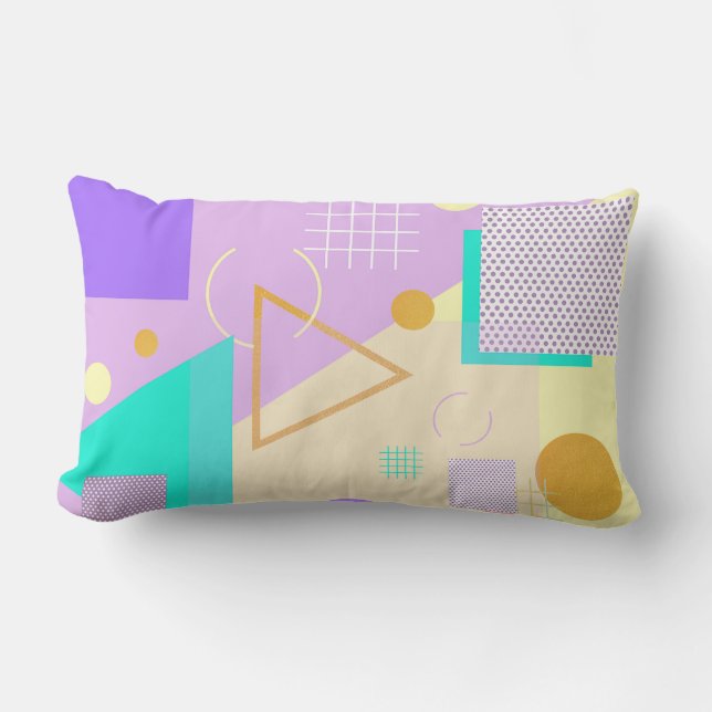 Coussin Rectangle Impression jaune géométrique (Recto)